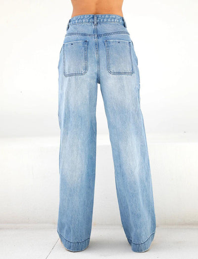 High Waist Loose Wide Leg Women's Jeans