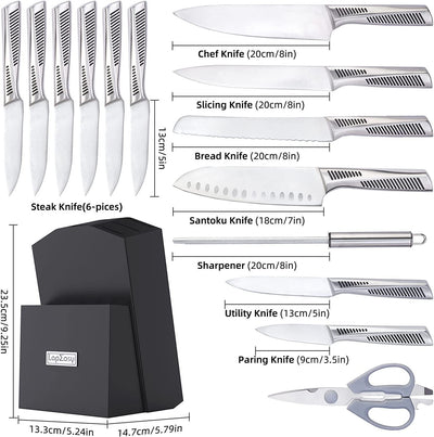 | 15-Piece Knife Set | Professional Kitchen Knives | Stainless Steel Knife Set | Complete Knife Set | Chef's Knife Set | Kitchen Knife Block Set | Sharp Kitchen Knives | Premium Knife Set | 15 Knives for Kitchen | Full Knife Set with Block | Multi-Purpose Kitchen Knives | High-Quality Knife Set |