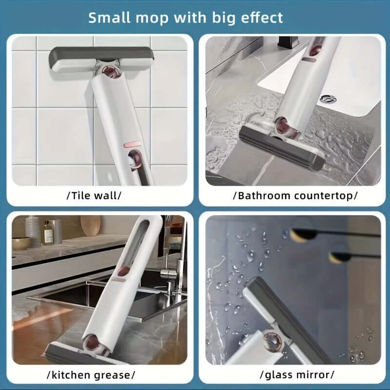 Mini Self-Squeeze Cleaning Mop | Compact Mop for Quick Cleanups | Travel-Friendly Mini Mop | Handheld Self-Wringing Mop | Portable Mop for Small Spaces | Easy-Squeeze Sponge Mop | Lightweight Self-Squeeze Mop | Pocket-Size Mop for On-the-Go | One-Hand Wringing Mini Mop | Mini Mop for Kitchen & Travel | 