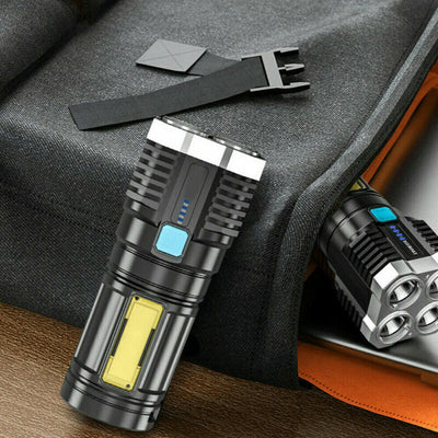 Tactical Quad-Core Flashlight | Tactical LED Flashlight | Quad-Core Super Torch | Rechargeable Tactical Torch | Ultra Bright Camping Flashlight | Zoomable LED Torch | Waterproof Emergency Light | Handheld Super Bright Flashlight | Outdoor Survival Torch | USB Powered LED Light | High-Lumen Tactical Flashlight | 