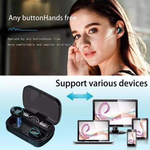 9D Earphone Bluetooth Earbuds Wireless